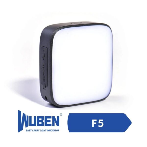 Wuben F5 Şarj Edilebilir Kamp Lambası ve 5200mAh Power Bank – 500 Lümen | Siyah